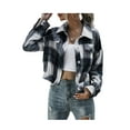 thumbnail image 1 of Chemise à Carreaux pour Femmes, Veste Courte, Manches Longues, Manteau Décontracté d'Automne, 1 of 7