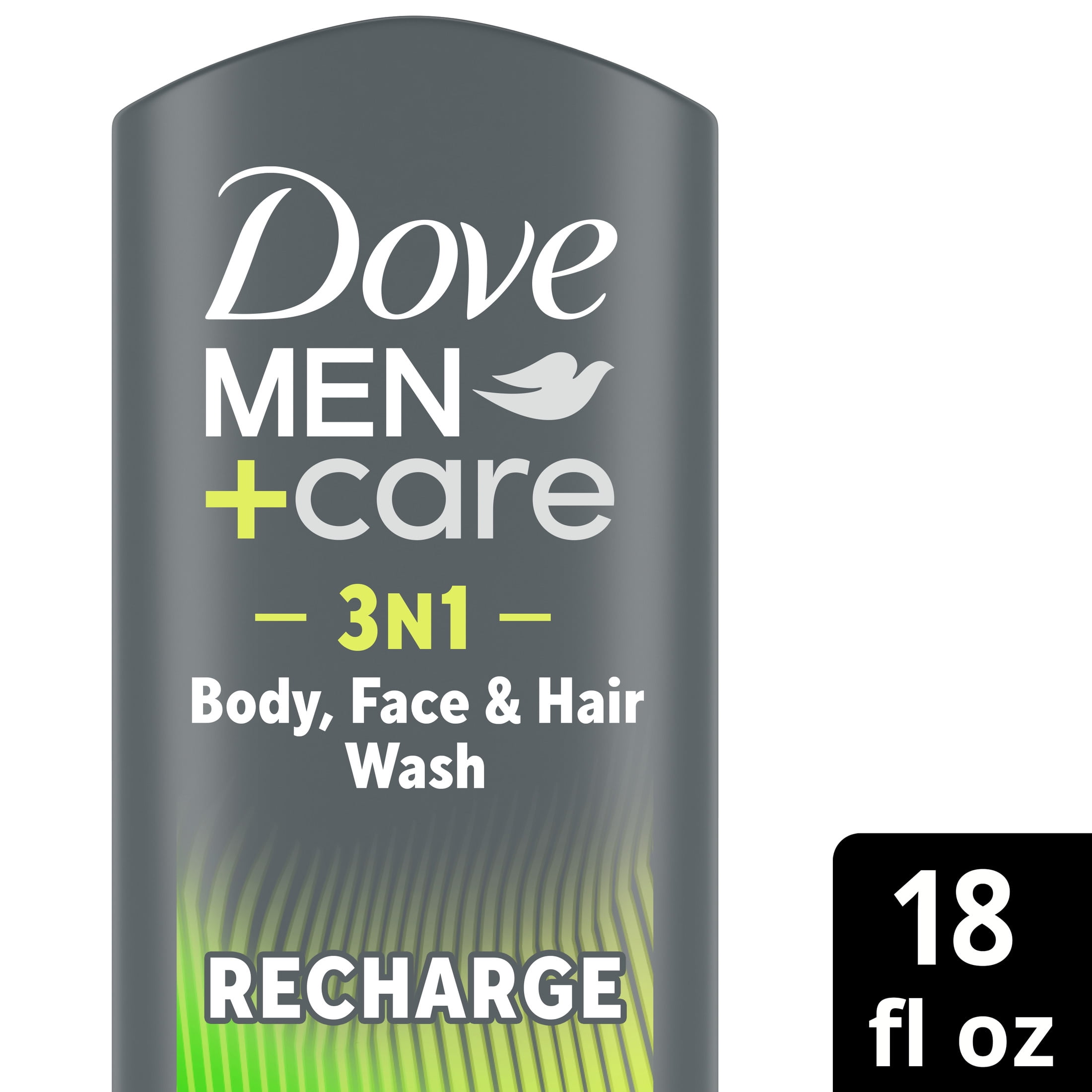 Dove Men+Care Recharge Nourishing 3-in-1 Body Face & Hair Wash for Men All Skin, 18 oz