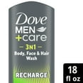 thumbnail image 2 of Dove Men+Care Recharge Nourishing 3-in-1 Body Face & Hair Wash for Men All Skin, 18 oz, 2 of 7