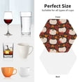 thumbnail image 4 of KLL Drink Coasters Set Hexagon of 4,PU Leather Absorbent Coasters Set Decorative Coffee Cup Coasters Housewarming Gift for Home Decor-Autumn White Pumpkin, 4 of 5