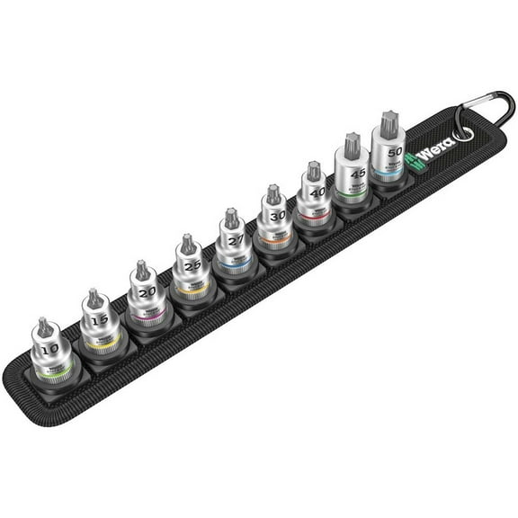 Wera 003972 Belt 3 Zyklop 3/8" Drive Torx Bit Socket Set with Holding Function