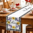 thumbnail image 5 of Spring Flowers Table Runner 36 Inches, Country Botanical Leaves Garland Farm Plaid Bed Runner Dresser Scarves Tabletop for Indoor Outdoor Parties/Ceremony/Banquet, 13"x 36", 5 of 9