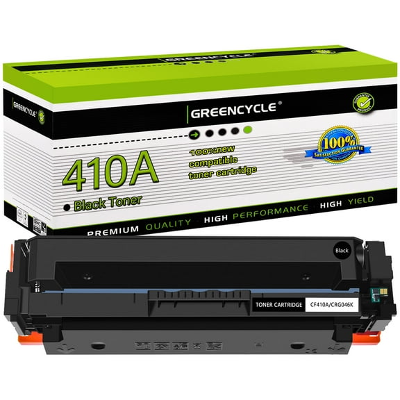 greencycle 1 Pack Compatible Toner Cartridge Replacement for HP 410A CF410A Black Toner use in Color LaserJet Pro M477fdn M477fdw M477fnw M452dn M452dw M452nw Printer