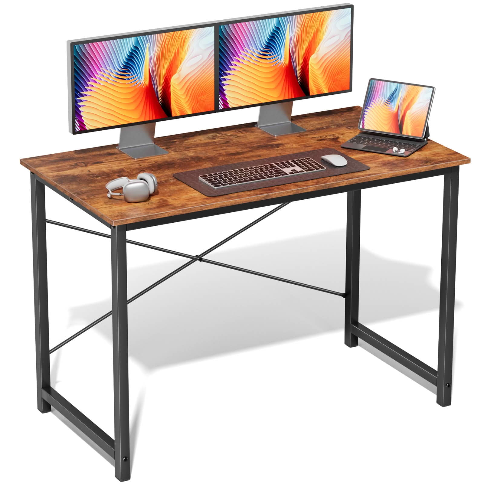 MAYEERTY 44in Computer Office Desk, Storage Bag Headphone Hook, Small Spaces Gaming Workstation
