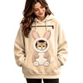 thumbnail image 3 of DHFJKG Women's Hoodie With Pet Pouch, Cute Rabbit Graphic Pet Holder Zipper Pocket Carries Pullover, 3 of 5