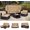 Beige+Brown, variant on 6 Pieces Patio Furniture Sets Daybed with Retractable Canopy, Outdoor Rattan Sectional Sofa Set, Wicker Patio Seating Chairs with Adjustable Backrest for Backyard,Garden,Poolside (Blue+Brown)