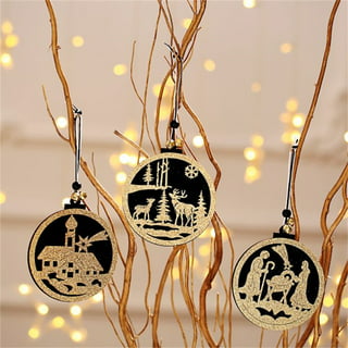  8 Pieces Christmas Wooden Ornaments Christmas Farmhouse  Ornaments Reindeer Hanging Decorations Xmas Tree Ornaments Rustic 3D Round  Hollow Laser Cutting Wood Ornament for Christmas Holiday Decor : Home &  Kitchen