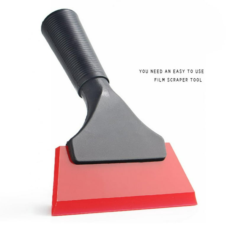 Red 5 inch Rubber Squeegee with Black Plastic Handle for Home