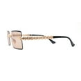 thumbnail image 3 of Super Luxury Rich Rhinestone Chain Frame Rimless Gangster Sunglasses Gold Beige, 3 of 4