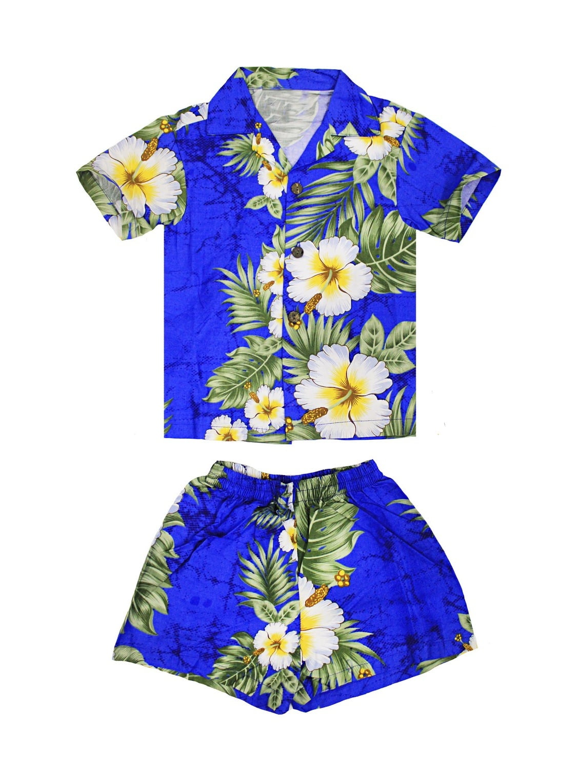 Boy Hawaiian Aloha Luau Shirt and Shorts 2 Piece Cabana Set in Panel ...