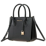 Michael Kors Mercer Medium Pebbled Leather Crossbody Bag- Black
