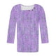 thumbnail image 3 of Blusas para las Mujeres Casual, 3/4 Manga Floral Estampado Camiseta de Moda Top Hecho de Poliéster Transpirable Suave para el Uso Diario de Primavera Otoño, Tops de Blusa para las Mujeres, 3 of 5
