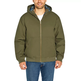 Woolrich Men's Canvas Hooded Jacket GREEN SIZE-XXL