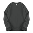 thumbnail image 6 of Enjoytime Crewneck Sweatshirt Men Long Sleeve Casual Pullover Tops Trendy Solid Color Cotton Loose Fall Winter Plus Size Clothing Gray XXL, 6 of 6