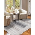 thumbnail image 3 of EORC Gray Hand Woven  Wool and Viscose Modern Reversible flat weave Durry Rug, 3' x 5', 3 of 11