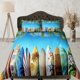 thumbnail image 1 of Coloridas Tablas de Surf Costera Abuela Azul Funda Nórdica Ropa de Cama Náutica Set, 1 of 4