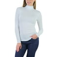 thumbnail image 6 of ToBeInStyle Women's Soft Cotton Long Sleeve Turtleneck Sweatshirt - White - 3X, 6 of 7