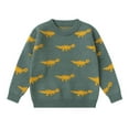 thumbnail image 2 of Godderr Kids Toddler Knit Sweaters for Boys Pullover Sweaters Undershirt Fall Crew Neck Sweater Kids Dinosaur Printing Leisure Knit Sweaters, 2 of 6