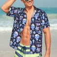 thumbnail image 5 of Lsque crystal cool Skull flower pattern Hawaiian Shirt for Men, Unisex Summer Beach Casual Short Sleeve Button Down Shirts-Large, 5 of 9