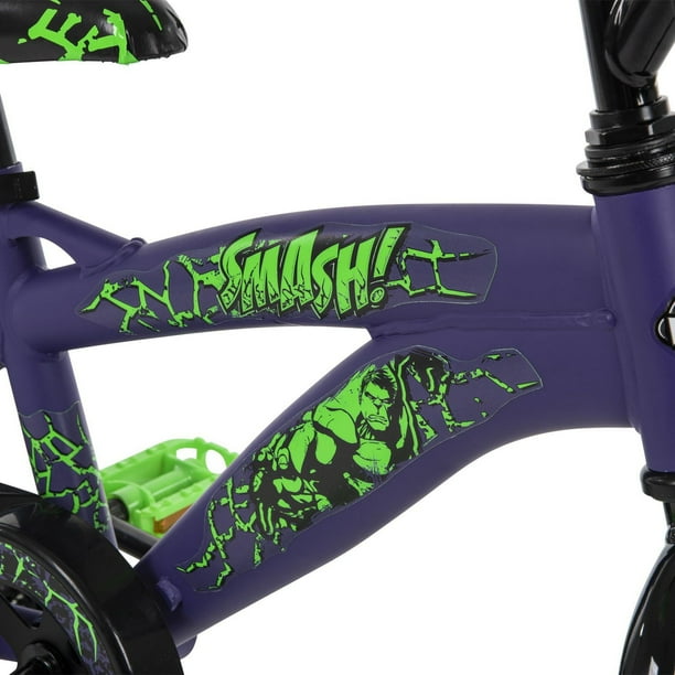 Marvel The Hulk Boys' 14-inch Bike, Purple/Green, by Huffy