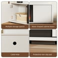 thumbnail image 6 of HARIPUL 70" Fireplace TV Stand for TVs Up to 80" with 36" Electric Fireplace, LED Light Entertainment Center, Dual-Layer Media Console Table with Storage Cabinet, Living Room TV Console, White, 6 of 7