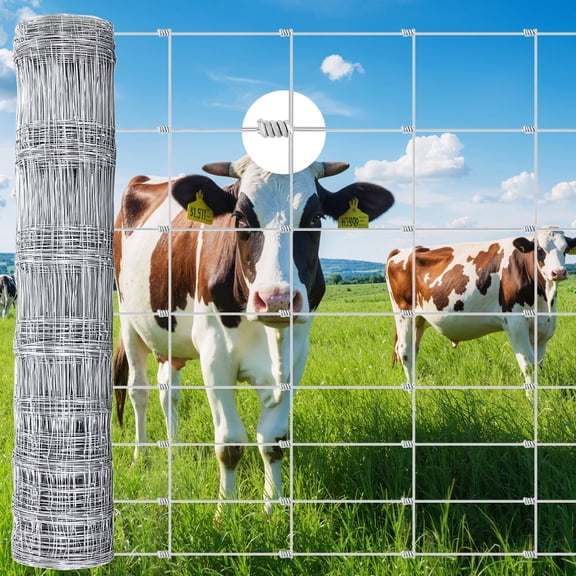 Farm Fence, 4ft x 164ft Galvanized Welded Wire Fence, Heavy Duty Cattle Panel for Sheep, Chickens, Deer, Poultry – Sturdy Animal Barrier for Yard, Garden, Field Enclosure
