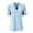 Blue, variant on OSOLU Women Summer Casual V-Neck Solid Color Hollow Puffy Sleeve Loose T-Shirt Tshirts Tee Tops Stylish Dailywear
