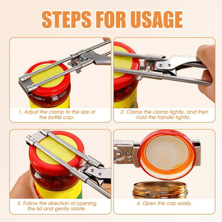 Magnetic Multifunction Jar Opener Adjustable Can Gripper Tight Lid Opener  Kitchen Home Gadgets Elderly with Arthritis and Hand