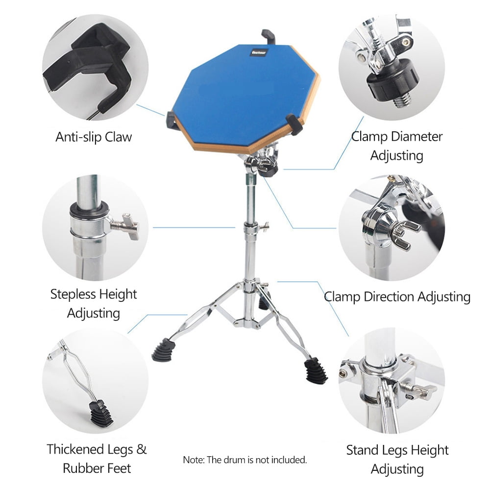 drum tripod stand Tripod 12-inch Galvanized Carbon Steel Drum Tripod Stand 19.7inch-29.5inch Height Adjustable for Dumb Drum Snare Drum Drum Set Supporting