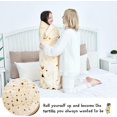 thumbnail image 3 of Burrito Tortilla Cover Blanket, Double Sided Large Flour Novelty Cover for Family, 285 GSM Soft Cozy Flannel Fried Tortilla Blanket. (Beige, 71 inches, 3 of 4