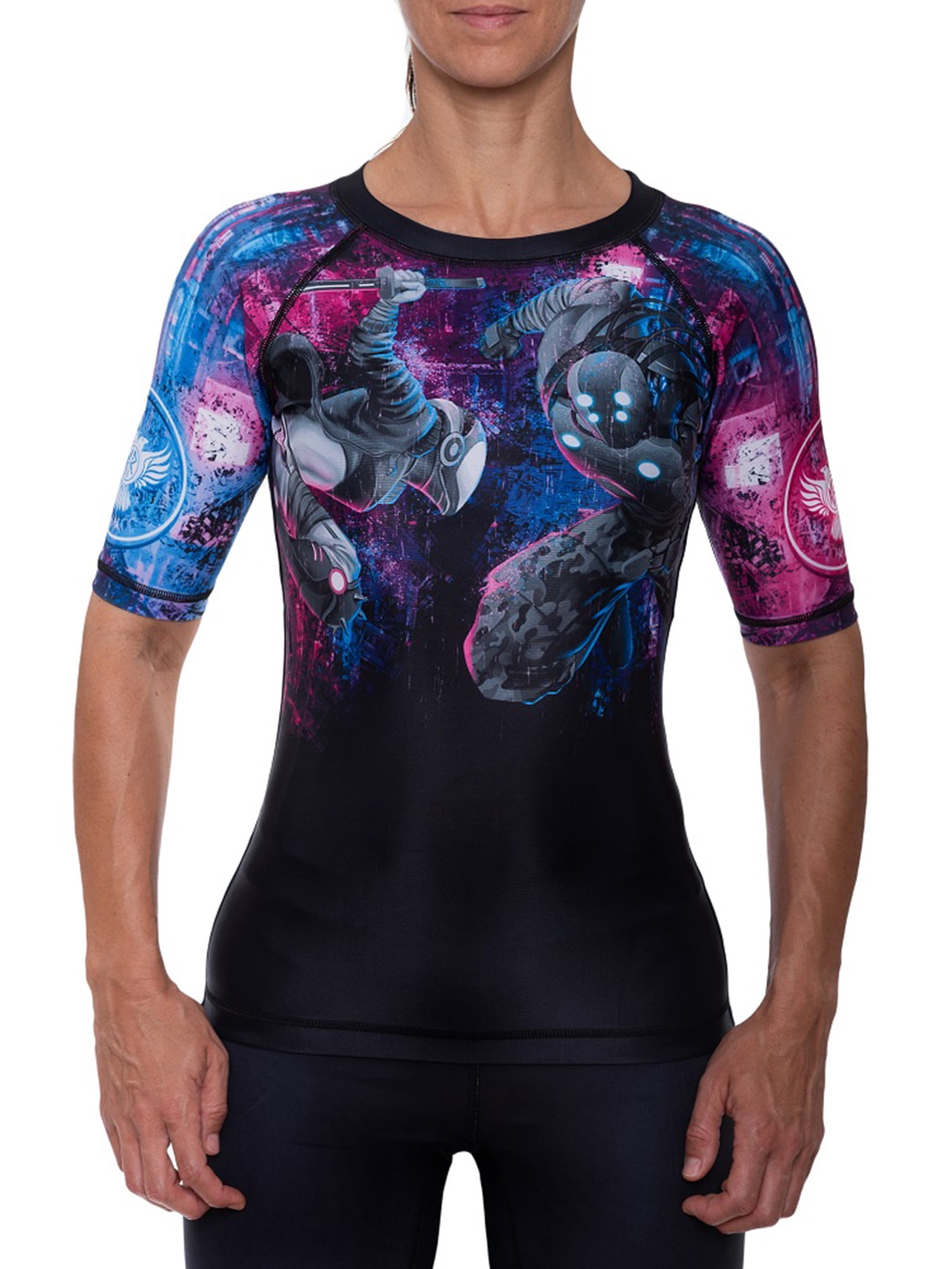 Raven Fightwear Women's Cyberpunk 2.0 Short Sleeve Rash Guard MMA BJJ