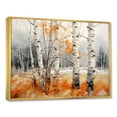 thumbnail image 2 of Designart "Orange Birch Wood During The Winter Season II" Tree Birch Floater Framed Canvas Art Print, 2 of 5