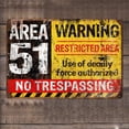 thumbnail image 3 of Warning Area 51 No Trespassing, Metal Tin Sign, Fun Antique Plaque Poster Wall Decor, 3 of 4