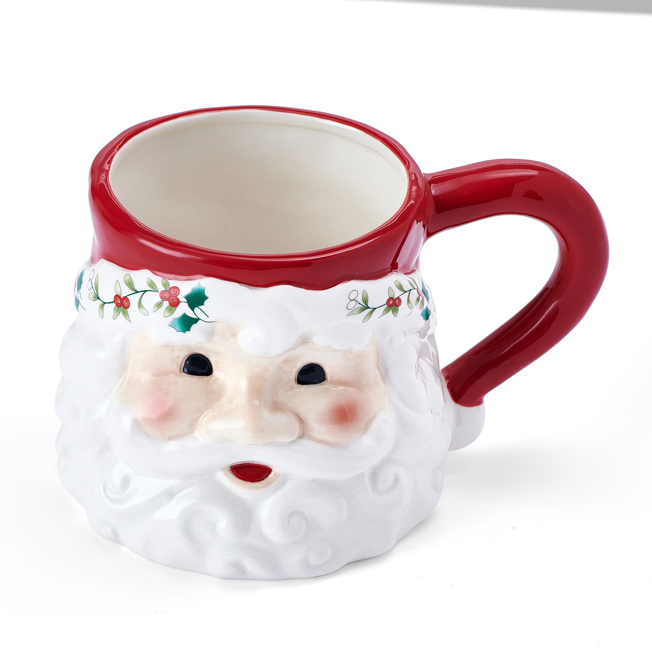 Pfaltzgraff Winterberry Stoneware 16 oz Santa Mug