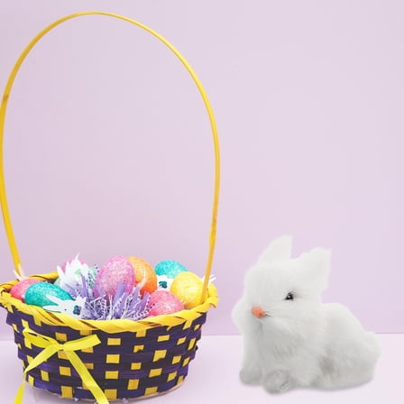 SOPOTUTU Easter Figurine Bunny Plush Toy White Plush Adults Easter Decorations 1Pack