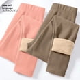 thumbnail image 5 of Pantalones de capa Base de terciopelo de cordero con forro polar grueso de cintura alta para mujer, pantalones cálidos de otoño e invierno, pantalones largos, ropa cómoda para el hogar, 5 of 5