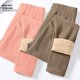 thumbnail image 5 of Pantalones de capa Base de terciopelo de cordero con forro polar grueso de cintura alta para mujer, pantalones cálidos de otoño e invierno, pantalones largos, ropa cómoda para el hogar, 5 of 5
