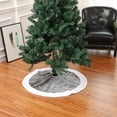 thumbnail image 4 of Limei 36" Fur Christmas Tree Skirt with Snowflake Double Layers Soft Tree Skirt Xmas Holiday Party Decoration - Grey, 4 of 6