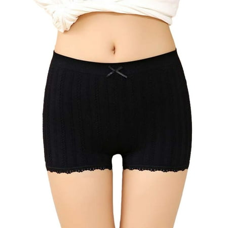 LIFKOME Women Breathable Short Leggings Booty Underwear Shorts Boyshort Panty Under Skirt Shorts for Dress (Black)