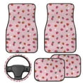 thumbnail image 2 of Pzuqiu Pink Strawberry Car Floor Mats All Weather Anti Slip Driver Seat, Car Steering Wheel Cover Passenger Seat and Rear Floor Mats Easy Installation for SUV, Vans,Sedan,Trucks, 2 of 6