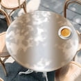 thumbnail image 3 of Khaki White Ombre Table Cloth, Round Fitted Tablecloths with Elastic Edge, Modern Abstract Art Farmhouse Gradient Wipeable Waterproof Table Cover for Kitchen Wedding 36-44 Inches, 3 of 4