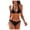 Black, variant on Women's Bikini Swimsuit Set Solid Color Strap Deep V Retro High Cut Two Piece Bathing Suit for Beach Pool Vacation, Black XL