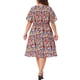 thumbnail image 3 of Vestido de playa midi para mujer de tallas grandes Agnes Orinda, con escote en V, mangas acampanadas y estampado floral, 4X naranja y amarillo, 3 of 6