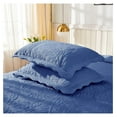 thumbnail image 5 of 100% Cotton Embroidered Quilted Pillow Shams - King - Navy, 5 of 5