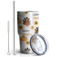 thumbnail image 2 of 30oz Happy Thanksgiving Turkey Fall Pumpkin Tumblers Stainless Steel Tumbler with Lid and Straw,Vacuum Insulated Double Wall Travel Tumbler Cups Mug with Cleaning Brush for Coffee,Tea, 2 of 7