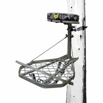 HAWK Helium Pro Hang-On Stable Noise-Free Lightweight Aluminum Big Game Bow Hunting Tree Stand with 24" x 30" Platform & 16" x 10" Pressure Relieving Memory Foam Seat