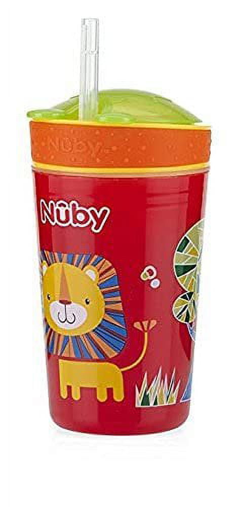 Nuby Snack N' Sip 2 in 1 Snack and Drink Cup, 2 Pack, Pink/Purple –