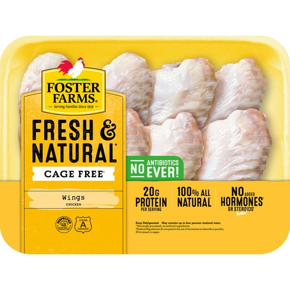 Foster Farms Fresh & Natural Cage Free Chicken Wings, 1.75-2.25 lb