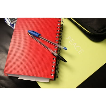 Custom Printed Notepads Canvas Print Notepad Red Pen Notebook Binders Book School Stretched Canvas 10 x 14 ()
