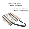 thumbnail image 3 of FORMRS Womens Canvas Tote Bag with Zipper Inner Pocket Shoulder Handbag, Brown Abstract Stripes, 3 of 7